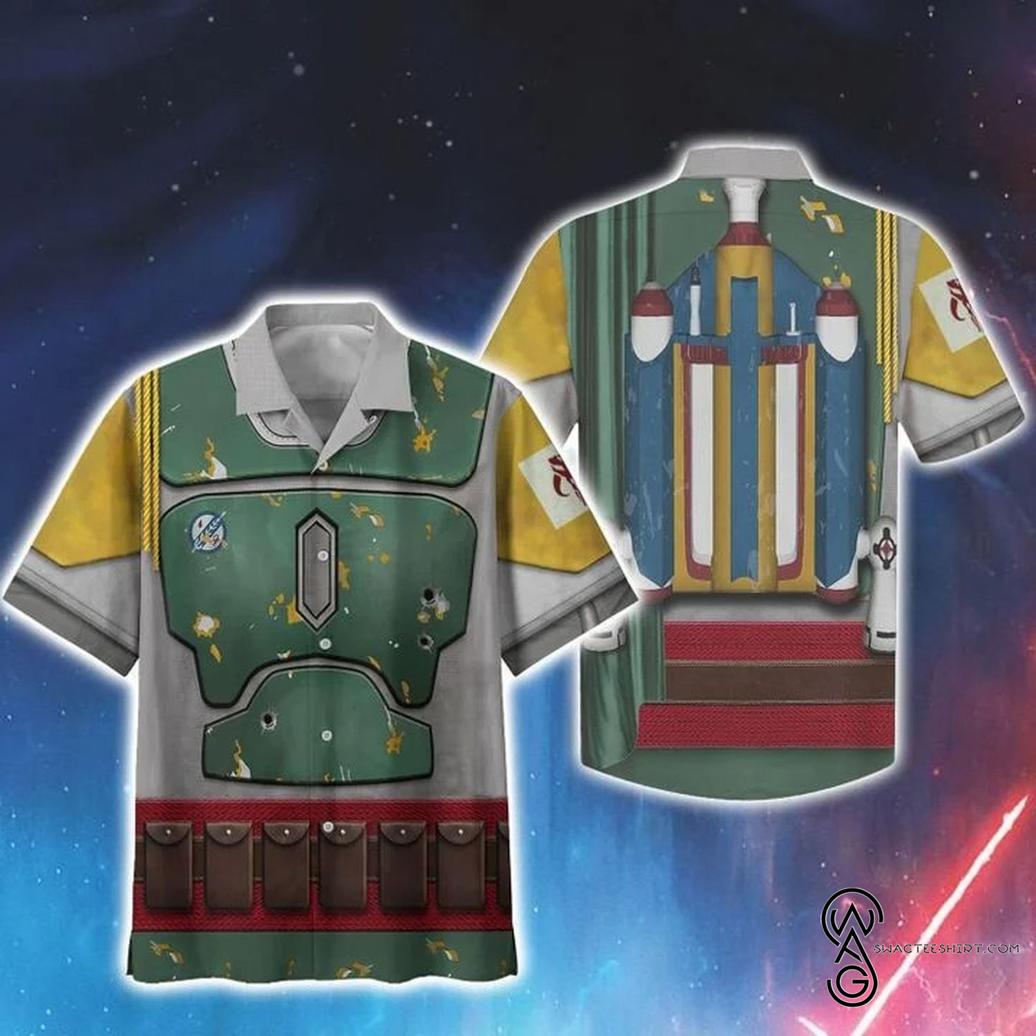 [Top Trending] Cosplay Boba Fett SW Movie Halloween Casual Summer Beach Full Printing Hawaiian Shirt